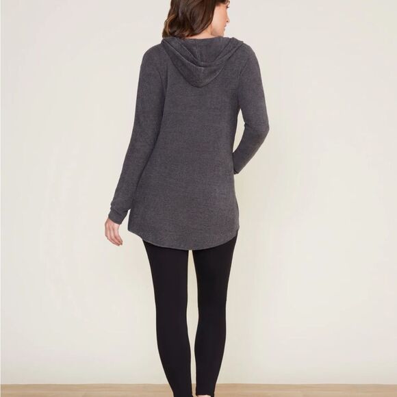 Barefoot Dreams Charcoal Gray Hooded Women's Cardigan Medium - Picture 4 of 8